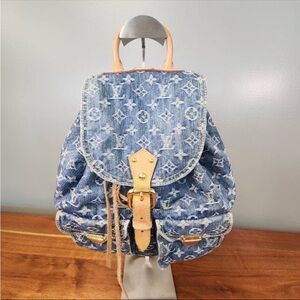 Louis Vuitton Blue Denim Backpack